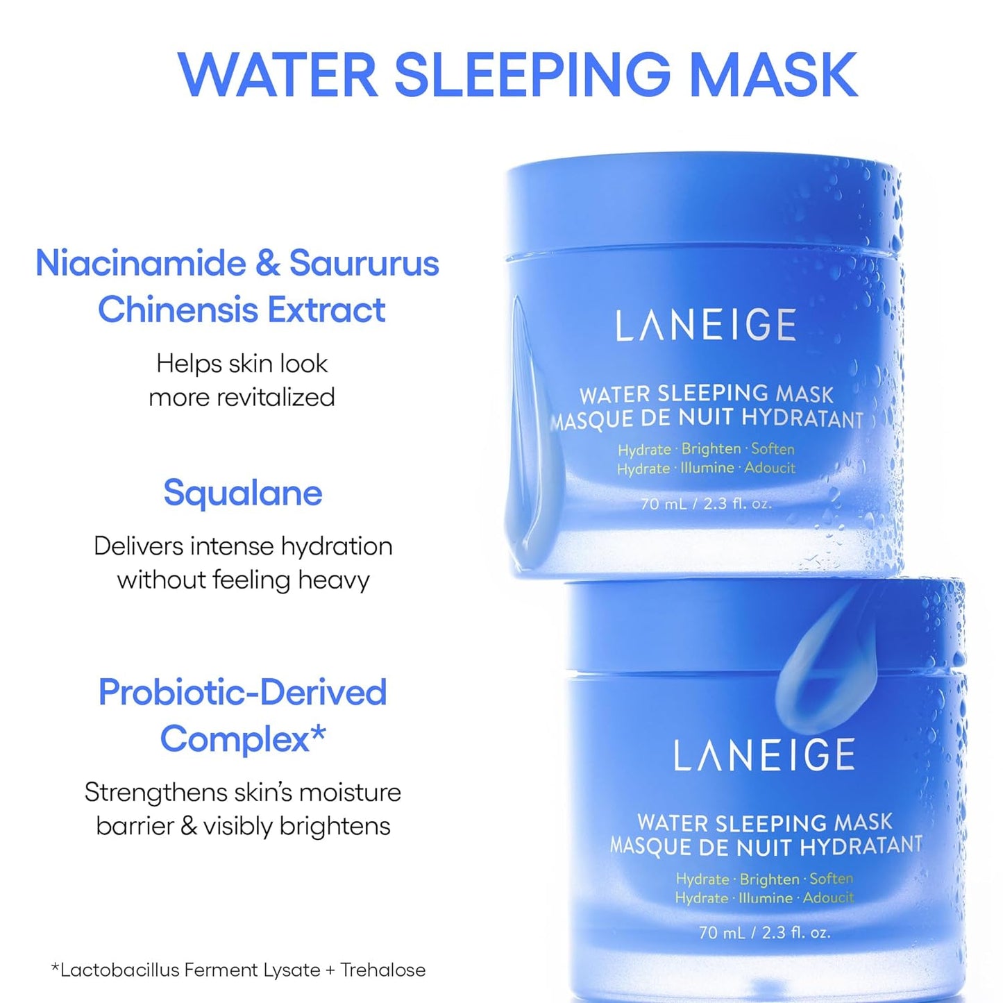 LANEIGE Water Bank Blue Hyaluronic Acid Cream Daily Face Moisturizer: Hydrating Korean Lightweight Face Cream with Ceramides & Squalane for Lasting Deep Hydration & Skin Barrier Support