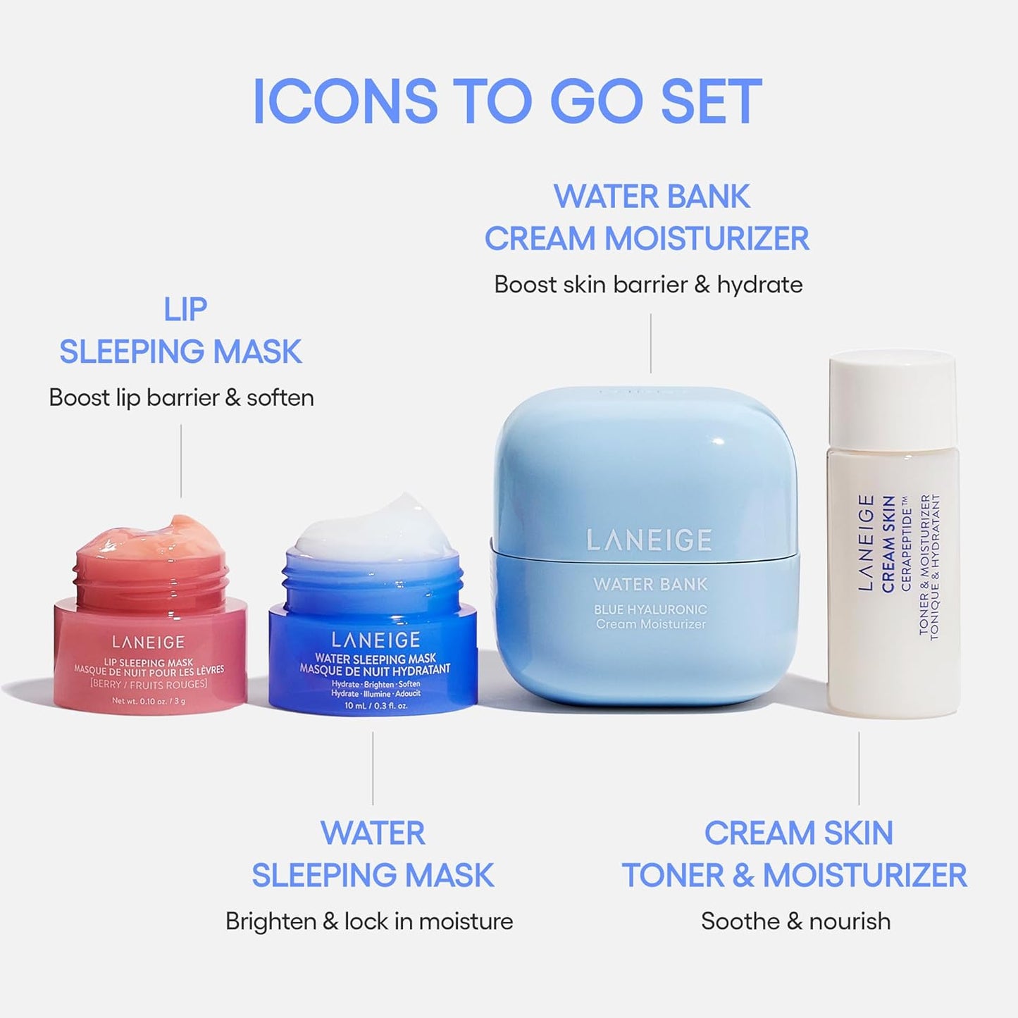 LANEIGE Water Bank Blue Hyaluronic Acid Cream Daily Face Moisturizer: Hydrating Korean Lightweight Face Cream with Ceramides & Squalane for Lasting Deep Hydration & Skin Barrier Support