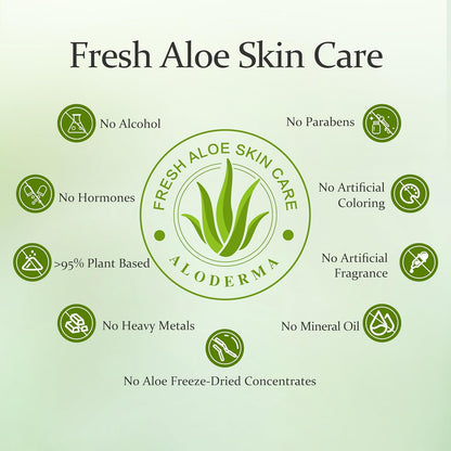 Aloe Vera Gel Made within 12 Hours of Harvest with 96% Pure Organic Aloe Vera for Skin, Scalp, & Hair, Soothing Aloe Face Moisturizer, Multipurpose, Hydrating Aloe Gel, 7.05Oz