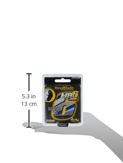 Men'S HB6 Refill Shaving Razor Blades - 6 Stainless Steel Blades for No Tugging or Pulling, Shave Less, Works for Face, Body, and Scalp (4 Blades) 1 Pack