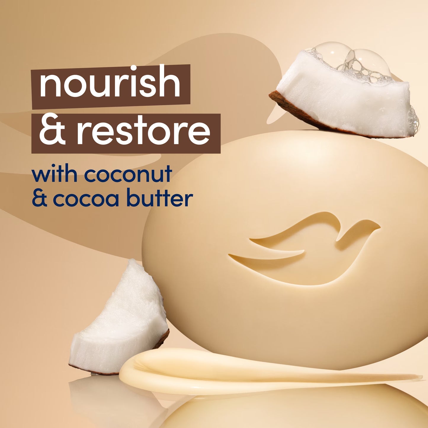 Beauty Bar Soap for Restored Skin, Restoring Coconut & Cocoa Butter, Nourishes Skin, 3.75 Oz 8 Bars