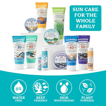 Coconut Aftersun Balm, 100% Organic Soothing Sunburn Relief, Great Smelling, Moisturizing & Hydrating after Sun Skin Care, 2 Oz Tin
