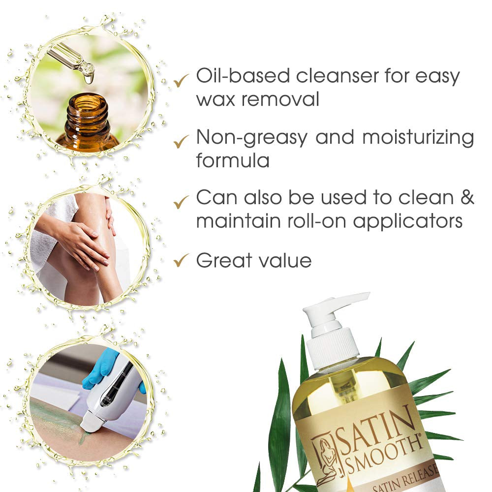 Release Wax Residue Remover Oil, Post Wax Treatment, 16 Oz | Quickly Removes Sticky Residue after Hair Removal, Ideal for Face and Body Waxing Aftercare Skin Cleanser