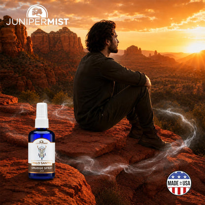 Palo Santo & Sage Smudge Spray (114Ml), Palo Santo Essential Oil Spray for Cleansing Negative Energy, Spiritual Room Spray, Smokeless Smudge Spray, Aura Cleansing & Protection UK