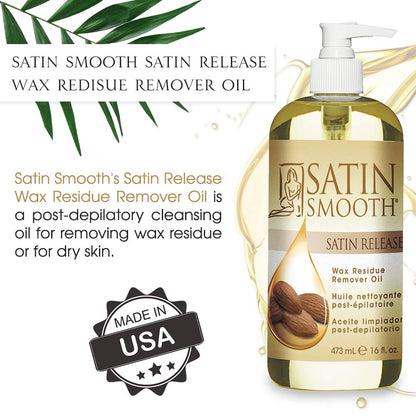 Release Wax Residue Remover Oil, Post Wax Treatment, 16 Oz | Quickly Removes Sticky Residue after Hair Removal, Ideal for Face and Body Waxing Aftercare Skin Cleanser
