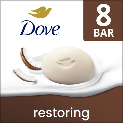 Beauty Bar Soap for Restored Skin, Restoring Coconut & Cocoa Butter, Nourishes Skin, 3.75 Oz 8 Bars